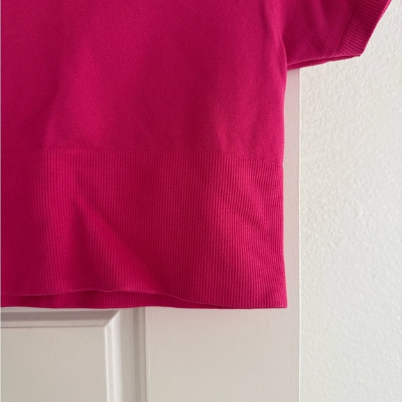 Aerie Offline Pink Cropped Short Sleeve Workout Top - Picture 2 of 4